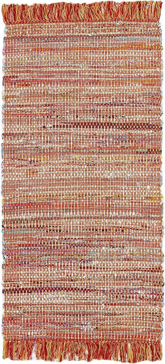 Woonkamer Tapijt - Handgeweven Vloerkleed - Interieur Verfraaien - Natuurlijke Vezels - 60 x 120 cm - Oranje