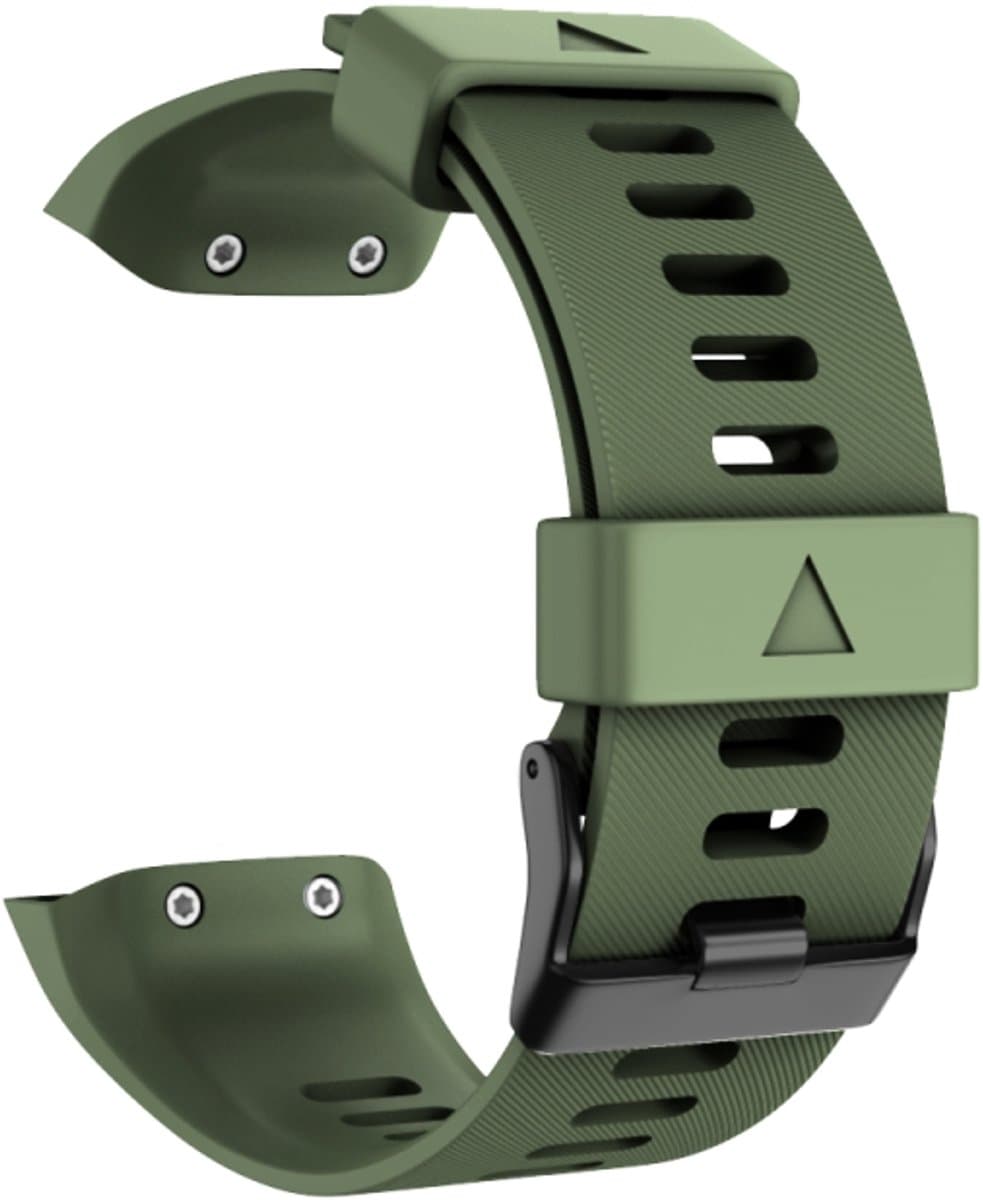 Voor Garmin Forerunner 35 Black Buckle Silicone Watchband (Army Green)