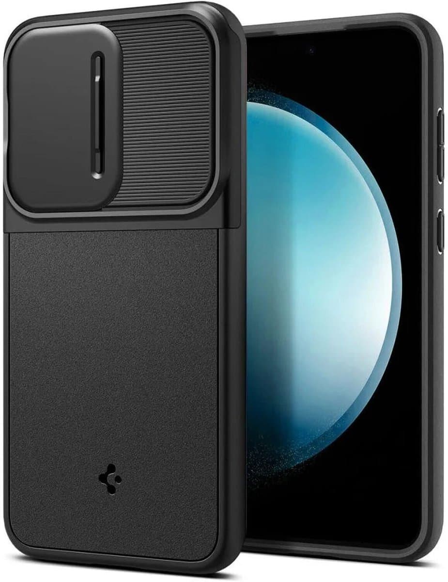 Spigen Optik Armor Hoesje Geschikt voor Samsung Galaxy S23 FE Camera Slider Zwart