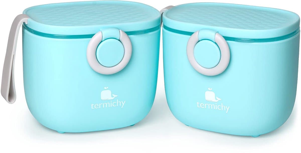 SnelShoppen - Melkpoederdispenser 250g - Luchtdichte Melkpoedercontainer voor Reizen - Met Schraper en Lepel - Blauw - 2 Stuks voor Kinderen en Baby's