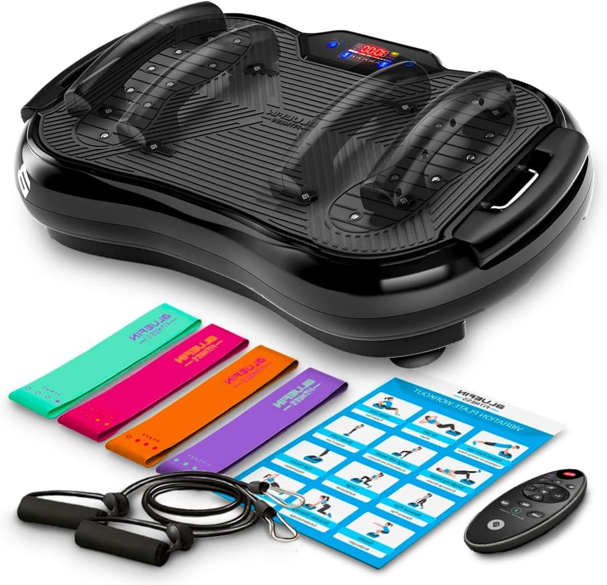 Vibratie Plate - Trilplaat Fitness - Full Body Workout - 180 Niveaus 5 Programma's - 77x44x17.5cm - Zwart