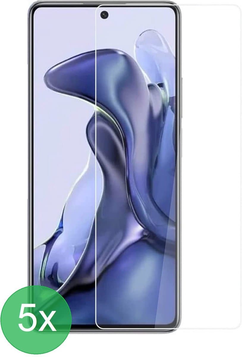 Geschikt Voor: Xiaomi 11T / 11T Pro Screenprotector 5x - screen protector - glas - bescherm - beschermglas - ZT Accessoires