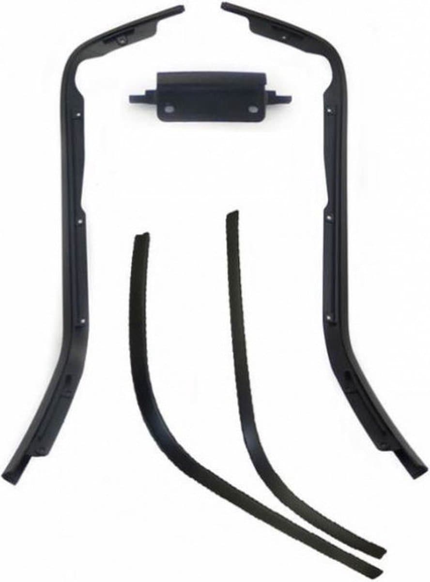 Sierstripset beenschild en treeplank Vespa Primavera, Sprint 5 delig zwart metallic