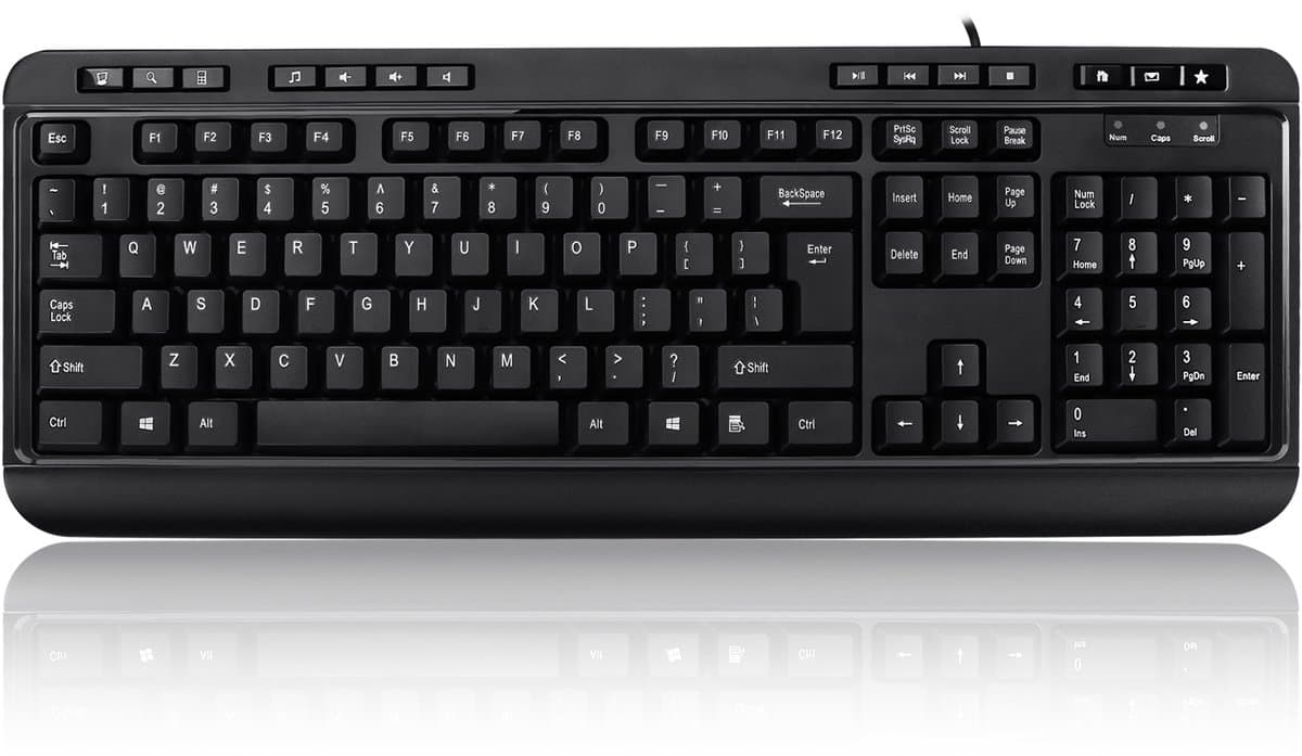 AKB-132HB - multimedia toetsenbord met 3 poort USB-hub - QWERTY layout