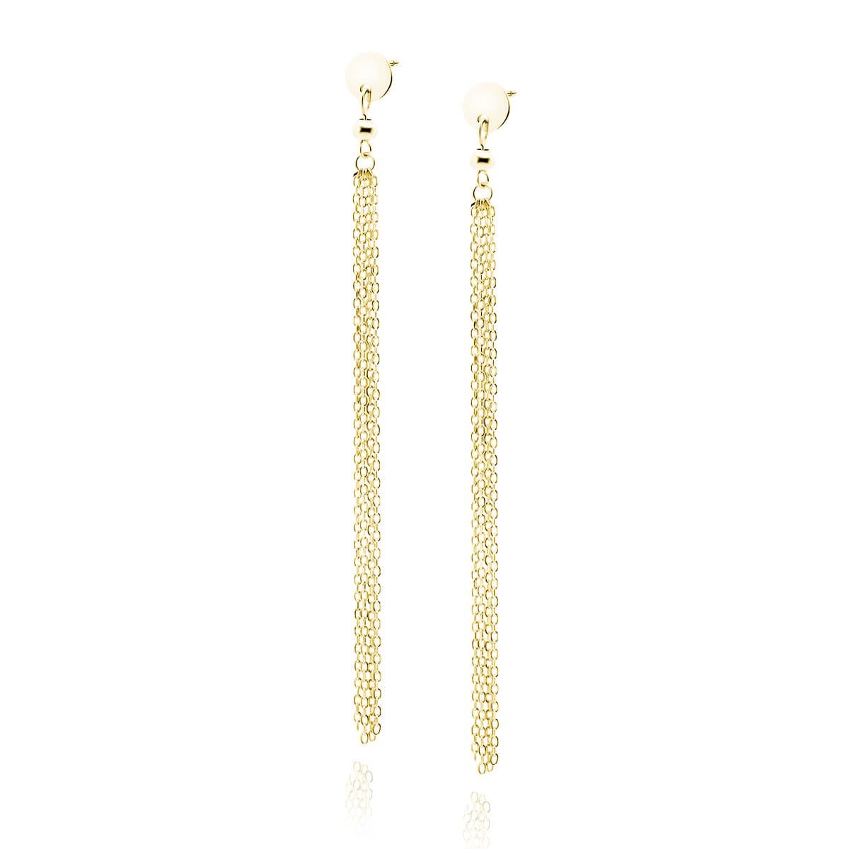 Oorbellen goudkleurig - Verguld Echte Zilver 925 - Oorbellen Dames verguld - Oorbellen hangers dames goudkleurig - Dames Oorbellen - Cirkel ketting oorbellen - Amona Jewelry