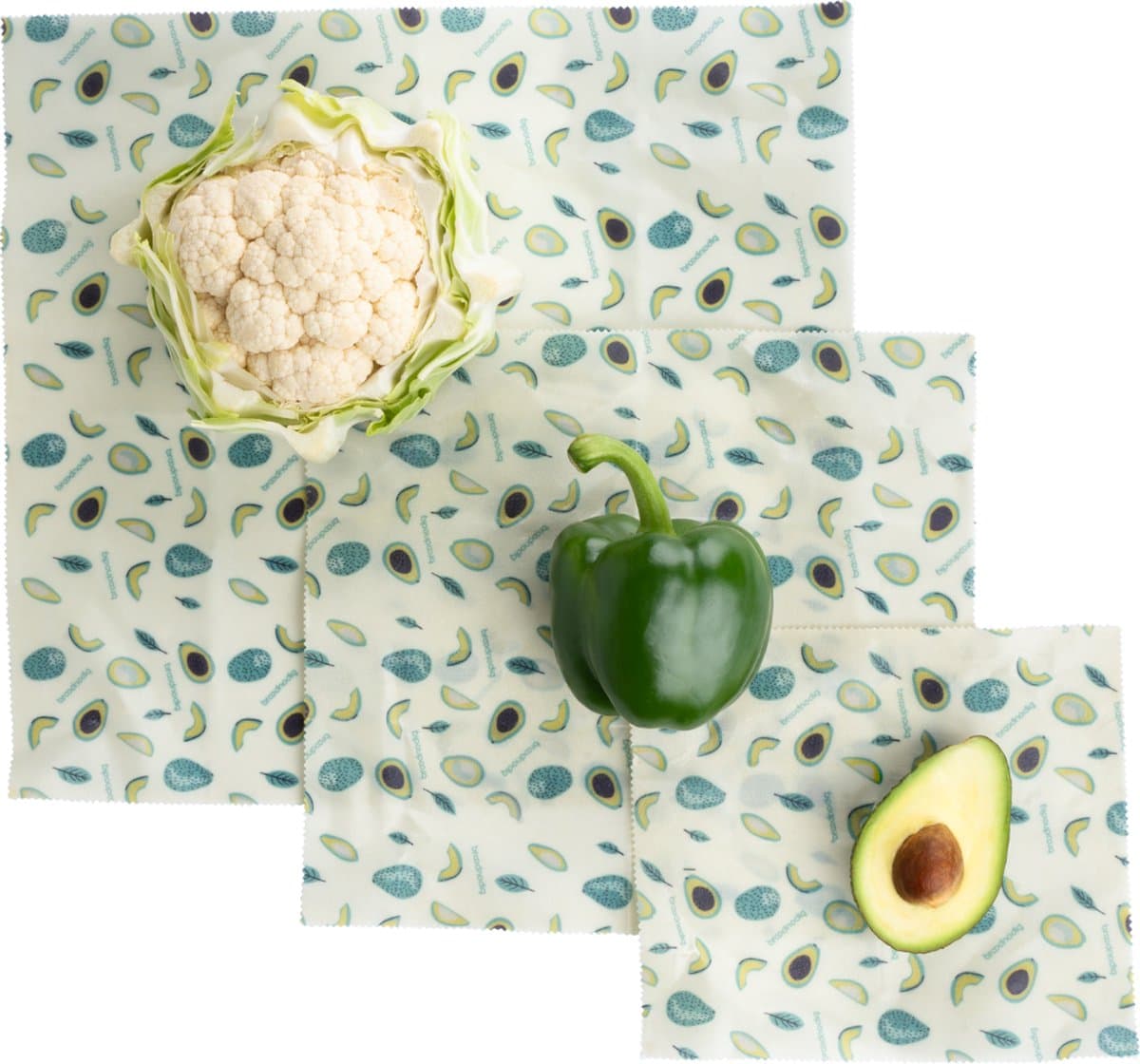 Broodnodig® - Candelilla Wraps - 3-pack - Candelilla Doeken - Candelilla Wraps - Candelilla vellen - Herbruikbaar boterhamzakje - Storming Avocados
