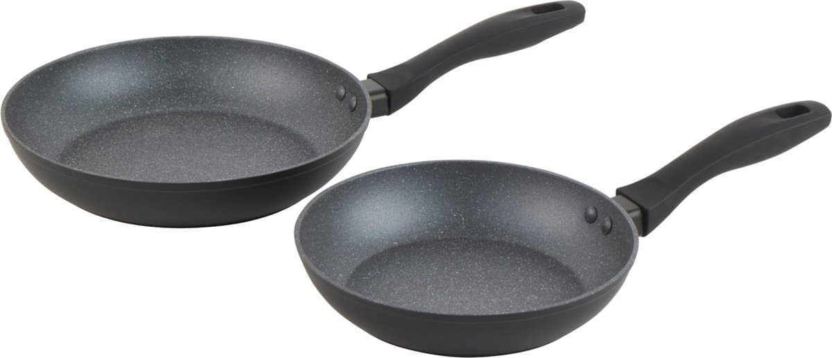 Russell Hobbs Metallic Marble Koekenpannenset – 2-Delig – Kookpannenset – 20/24 cm – Antiaanbaklaag –