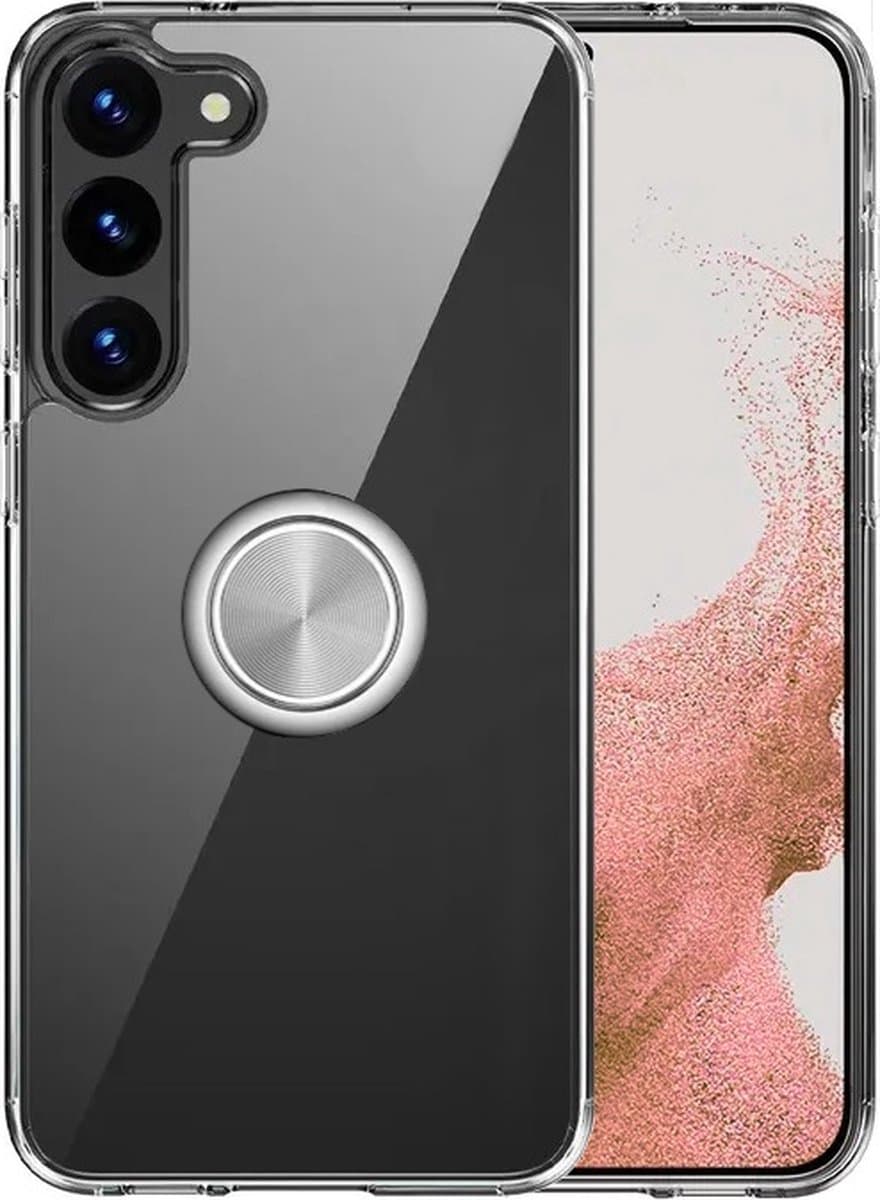 Armordrop Hoesje Met Ring Geschikt Voor Samsung S22 - Transparant Hoesje Met Ring