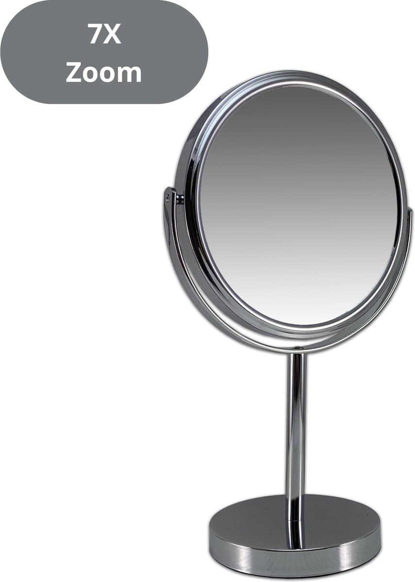 Metalen make up spiegel 7x vergroting - Ø18cm spiegels
