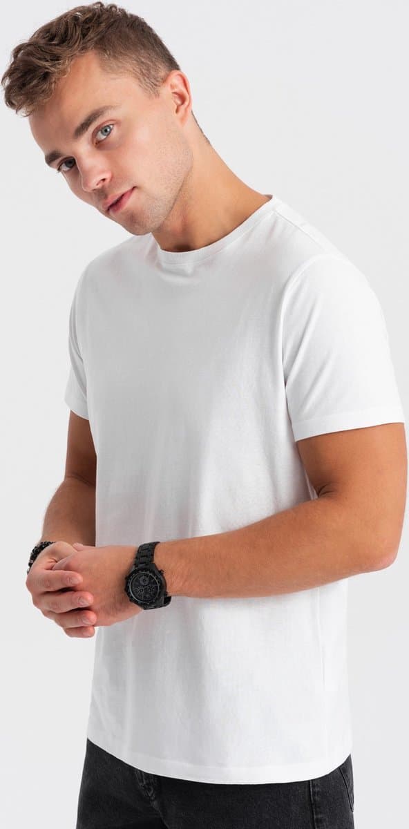 Ombre - Crew - T-Shirt Heren - Wit - Modaitalia