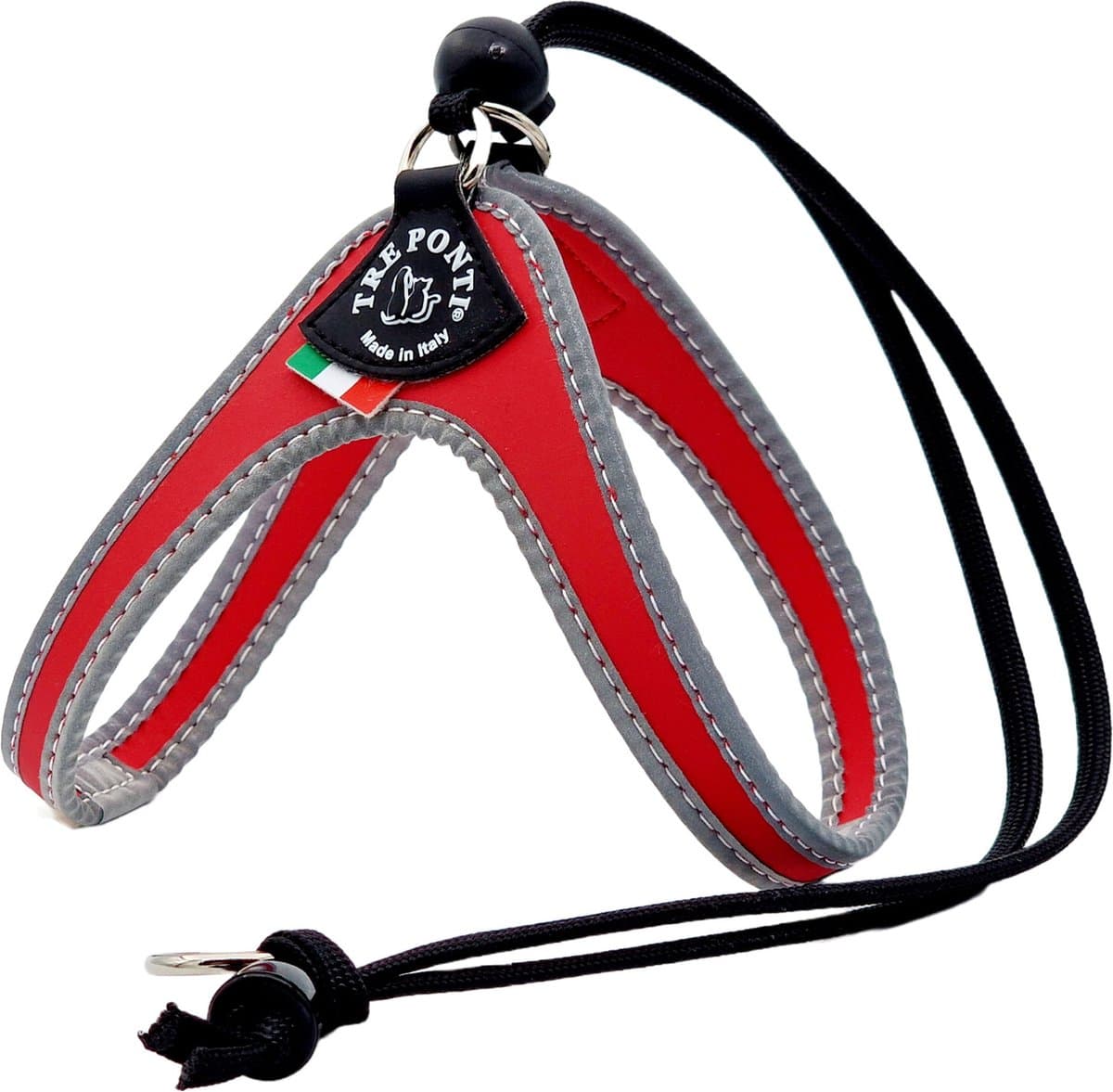 Tre Ponti Liberta Tuig - Hondenharnas - Rood&Reflectie 23-33 Cm Tot 3 Kg