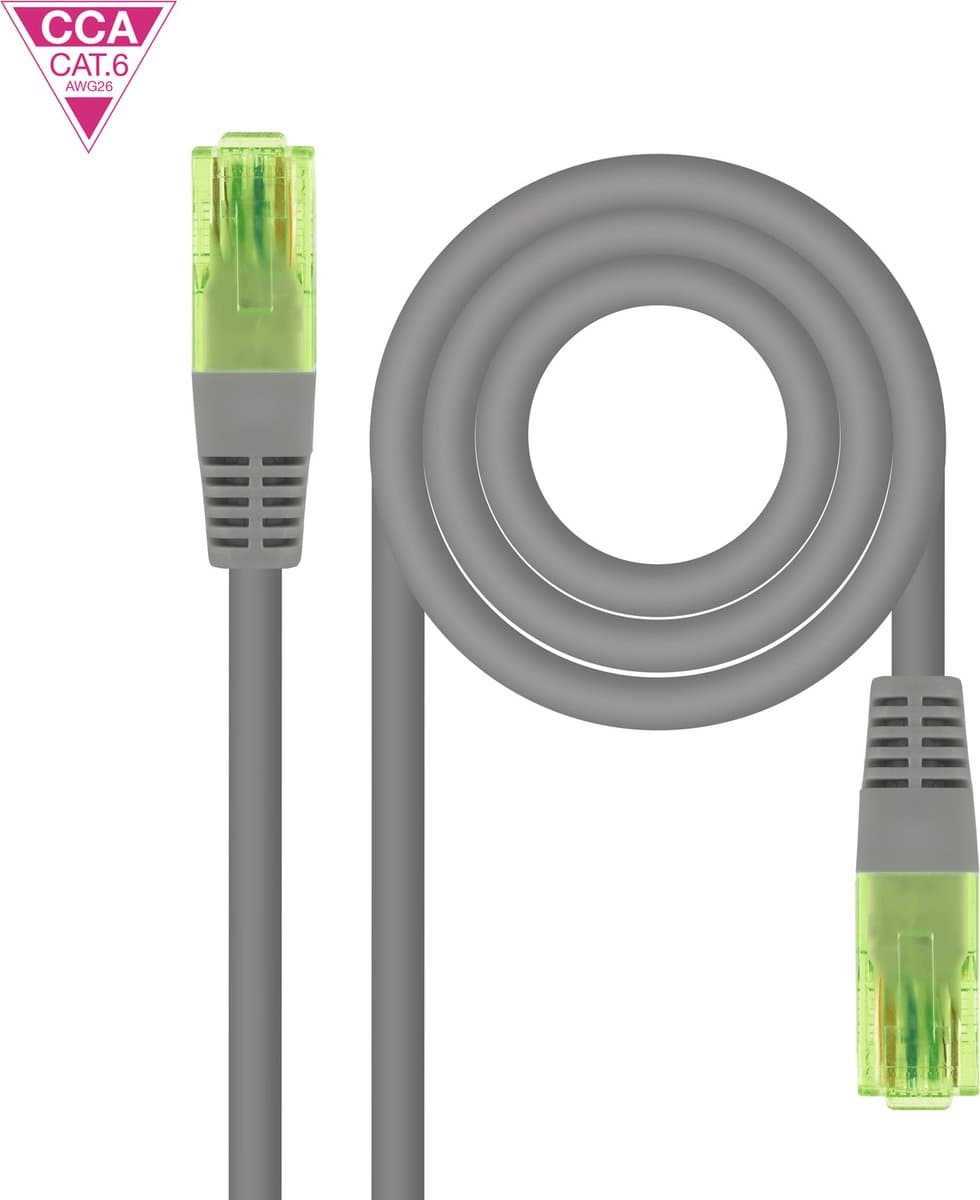 Nanocable 10.20.1405 netwerkkabel Grijs 5 m Cat6 U/UTP (UTP)