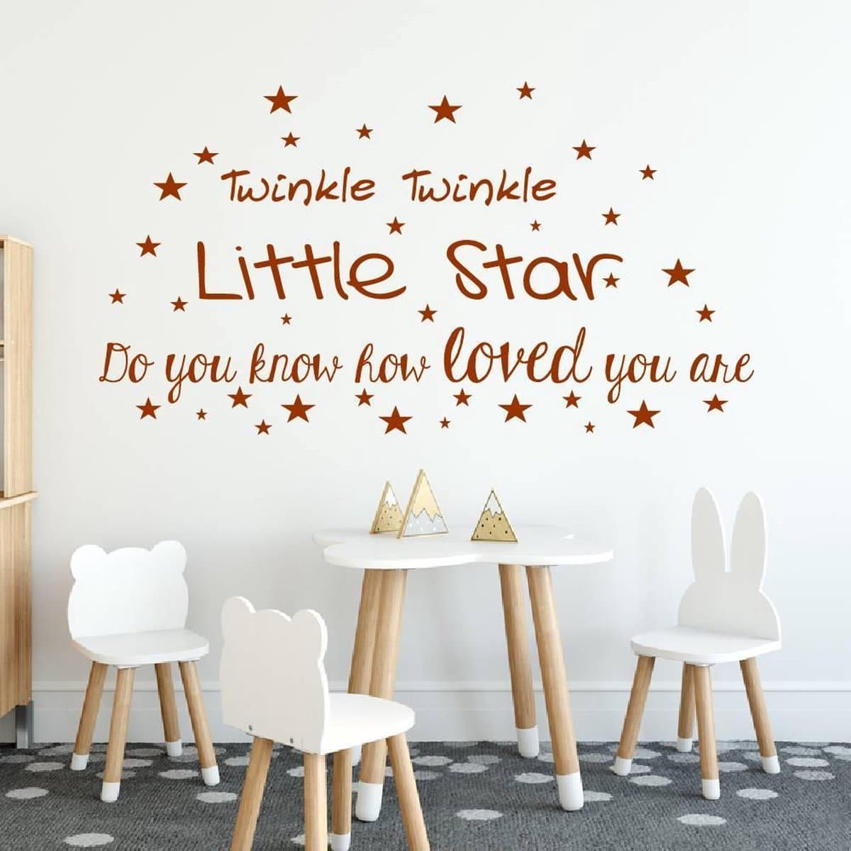 Twinkle Twinkle little star - Bruin - 160 x 86 cm baby en kinderkamer - teksten en gedichten baby en kinderkamer