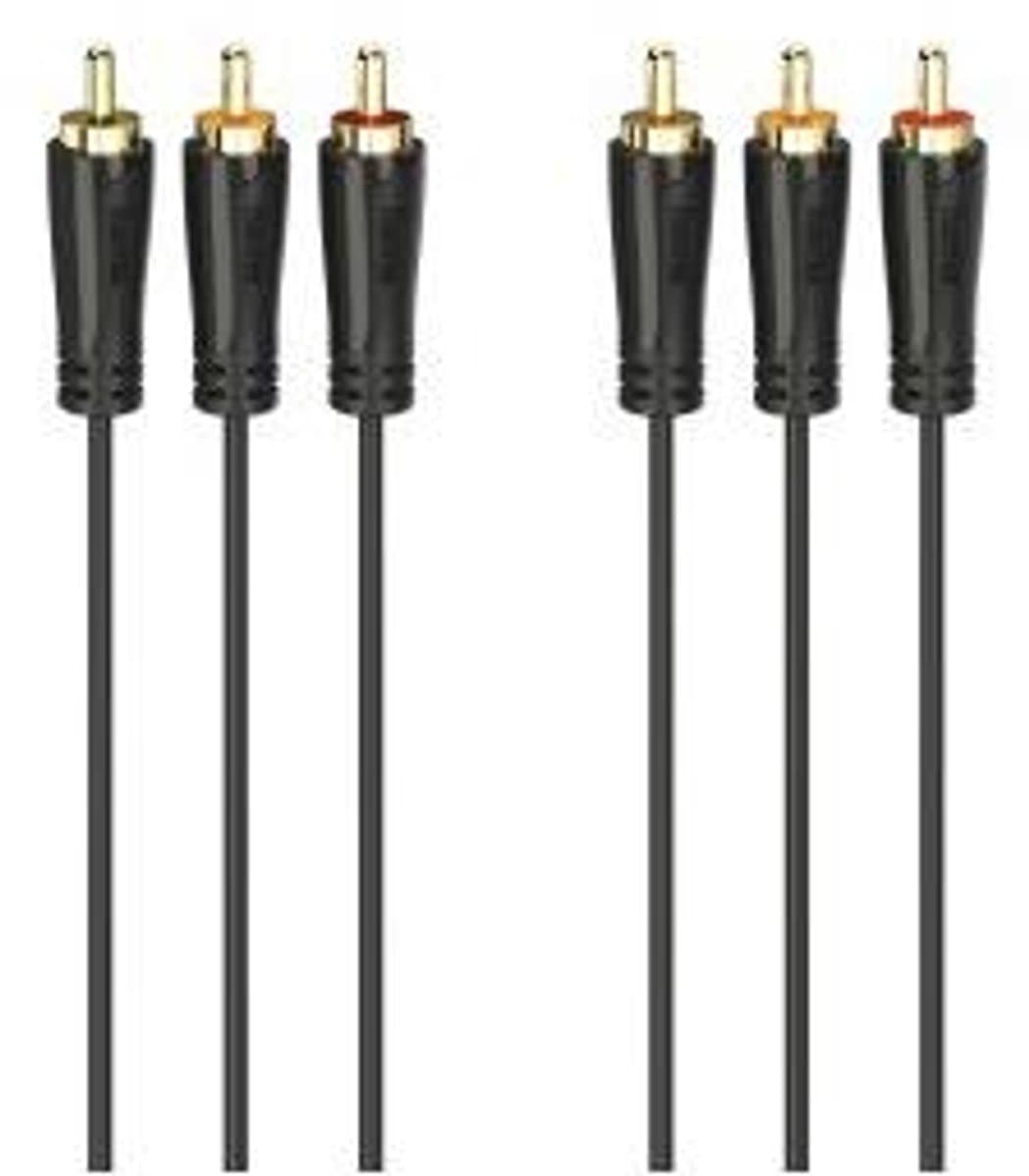 Hama Audio-/videokabel 3 Cinch-stekkers - 3 Cinch-stekkers Verguld 3,0 M