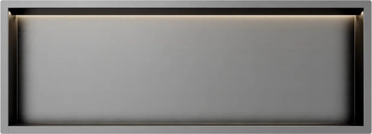Gun Metal RVS Inbouwnis 30x90x7cm met RGB verlichting - Inbouwnis badkamer en Douche