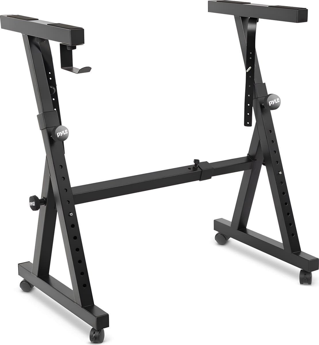 Pyle Keyboard standaard- Draagbare Piano Standaard - Vergrendelbare Wielen, Verstelbare Hoogte en Breedte