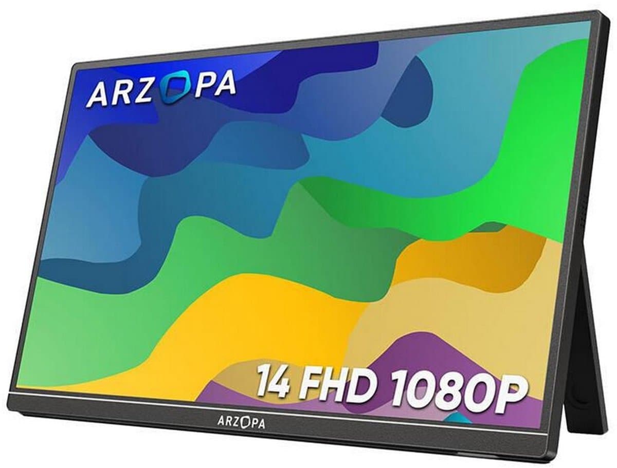 Arzopa A1S - Portable Gaming Monitor - Ingebouwde Kickstand - 60hz - 14 inch