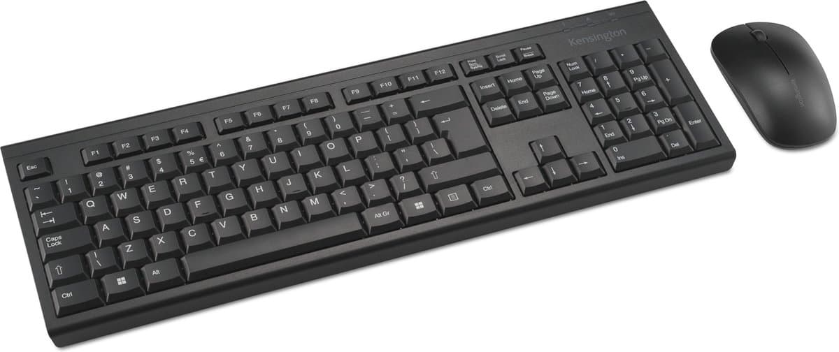 Kensington KM150 EQ-toetsenbord - Inclusief muis - Office - RF-draadloos - QWERTY US International-indeling - Zwart
