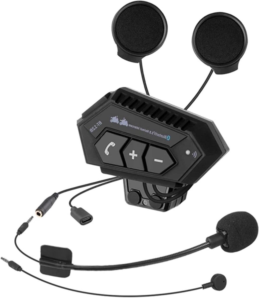 Motorhelm Headset - Helm Communicatie - Veilig Communiceren - 150M Intercom Bereik - 2000mAh Batterij - Zwart