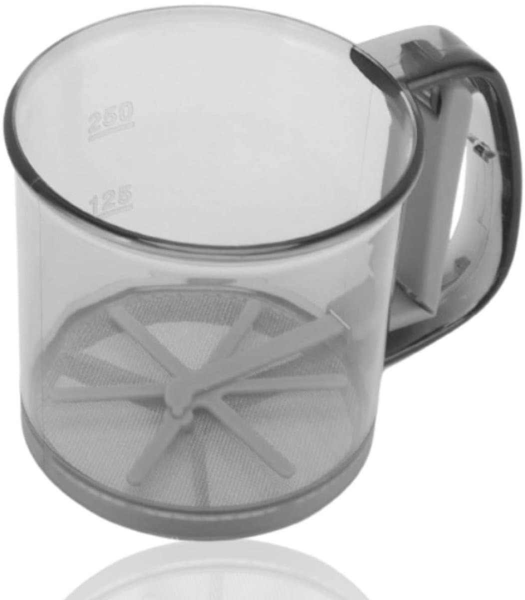 Dailygoods- Meelzeef Handvat - Meelzeef voor Bloem - Handbloemzeef - Zeefschudder - Fijne Mesh - Nauwkeurige Meetschaal - Bloemzeef