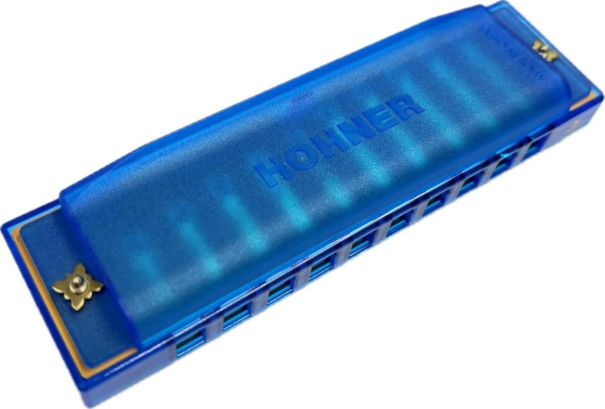 Mondharmonica - Bluesharp Diatonisch - Muziek Maken - Messing Platen - 10 cm - Blauw