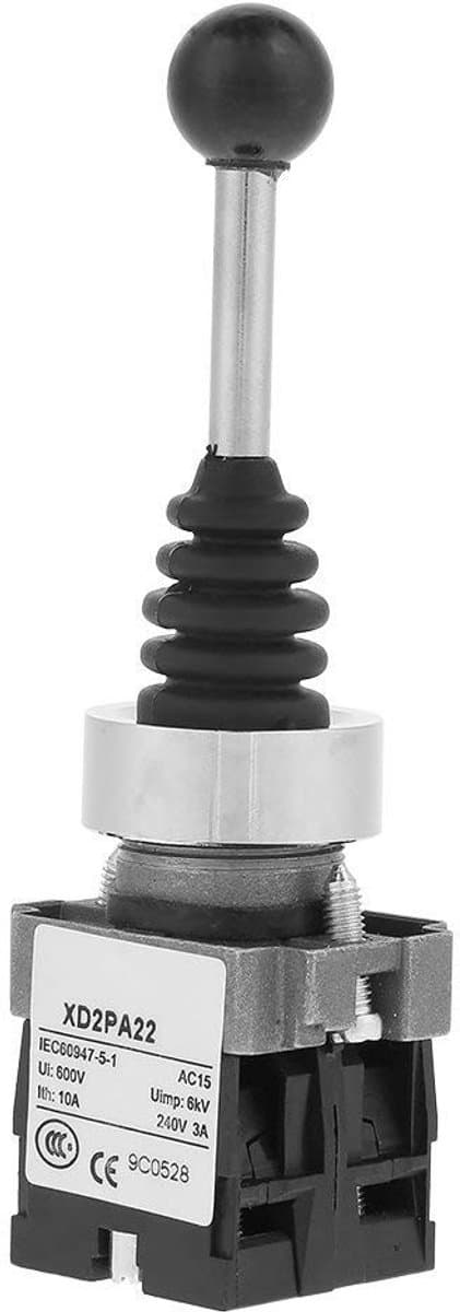 aladdien - Joystick Switch - Momentary Toggle Switch - Water- en stofbestendig - 2-positie - Voor industriële toepassingen - 380V AC - 2 NO contacten
