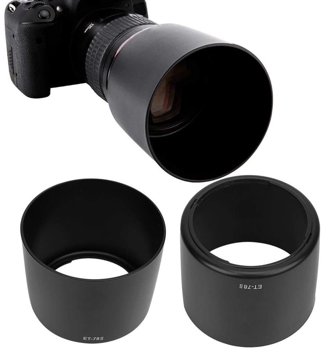 Allecto - Lens Hood - ET-78II - Voorkomt ongewenst licht - Zwart - Bescherming voor EF 135mm F2L 180mm F3.5L Lens - Ideaal voor fotografen - Pr...