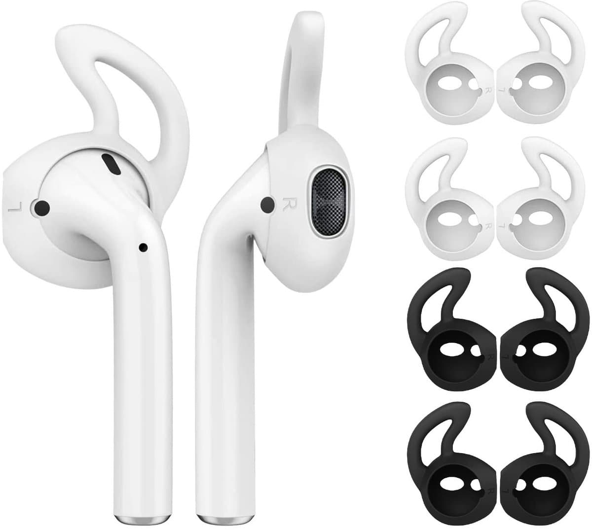 Dailygoody - Silicone Eartips - Anti-Slip Earbud Tips - Veilig en Comfortabel - Wit en Zwart - Geschikt voor Apple AirPods - Ideaal voor Sport en Acti...