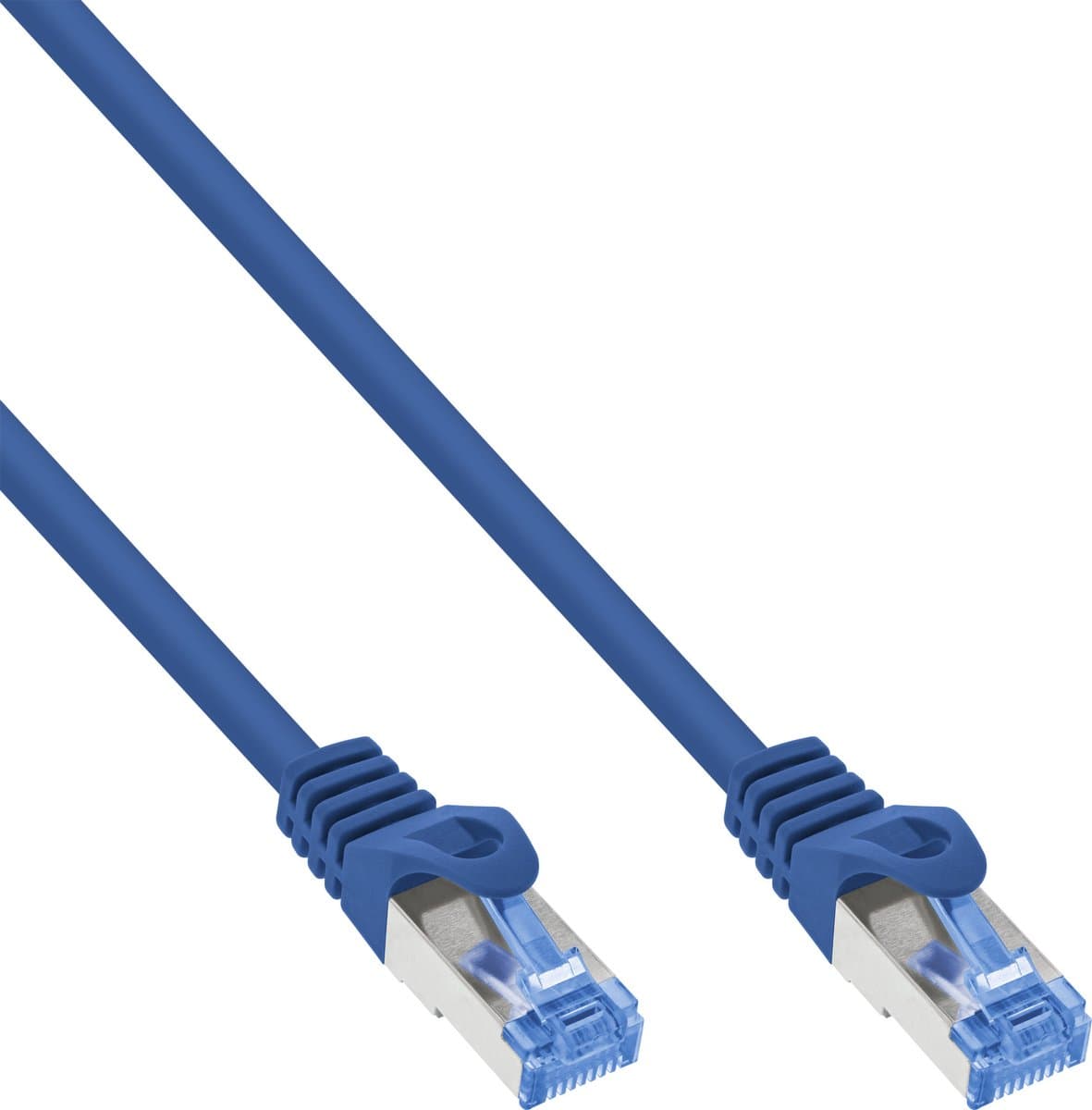 InLine® patchkabel, Cat.6A, S/FTP, TPE (LSZH), CCA, blauw, 10m