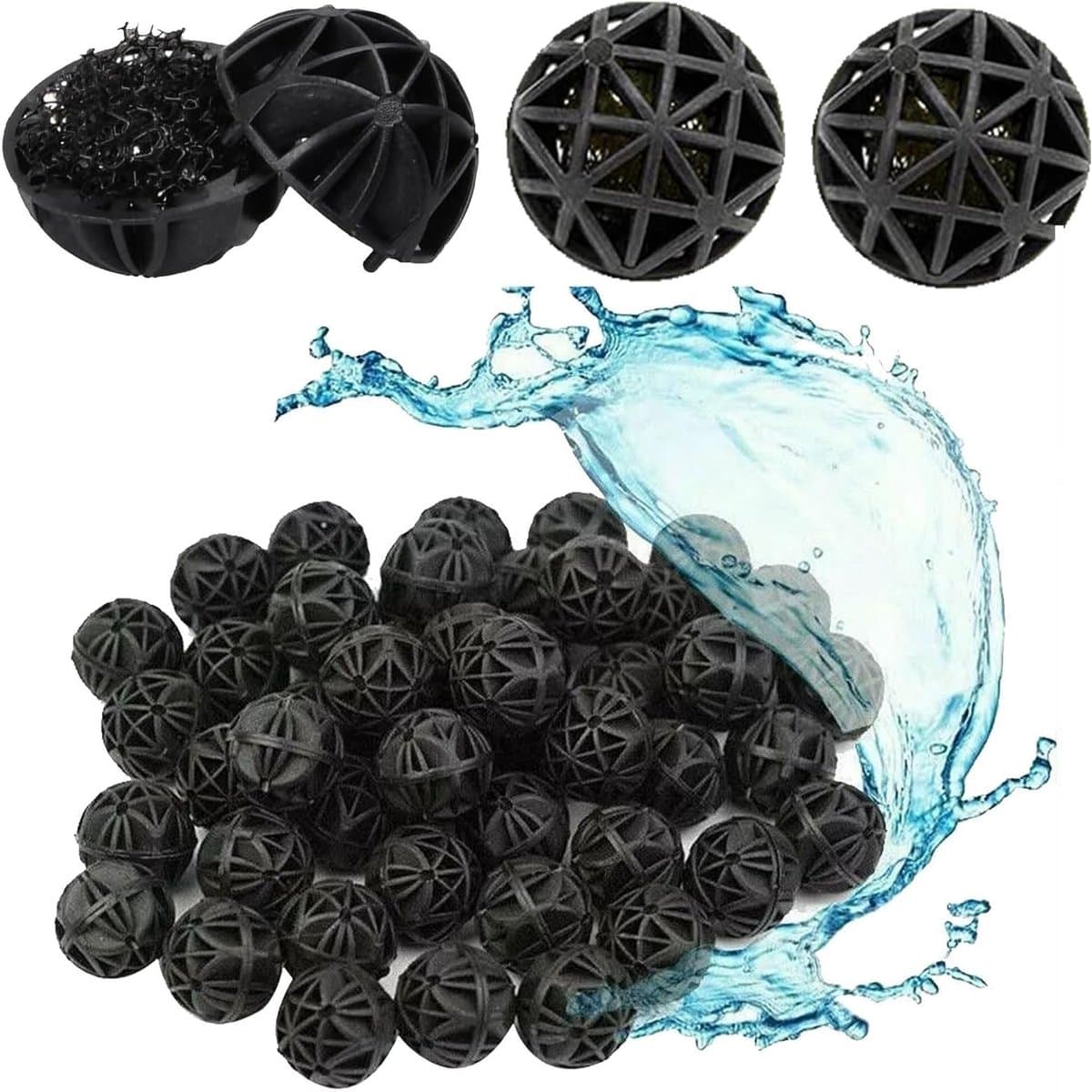 150 Stuks Organische Filterballen voor Aquarium, 16mm Biologisch Porous Filter, Verbeter de Waterkwaliteit en Verminder Ammoniak Niveau