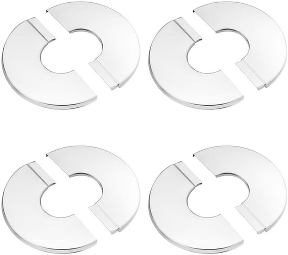 - Roestvrijstalen Wand Split Flens - Decoratieve Plafondplaten - 25mm Rond - Zelfklevende Rosette Platen - Ideaal voor Badkamer en Keuken