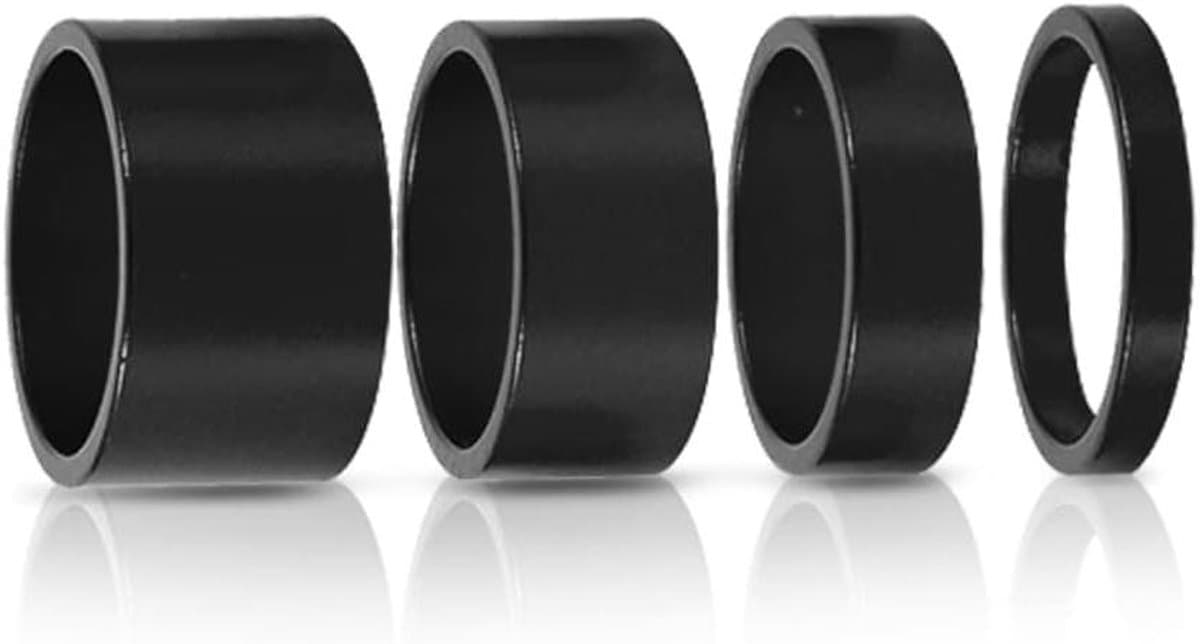 Oortelefoon Afstandsstukken Set Van 4 - 5 mm / 10 mm / 15 mm / 20 mm - Aluminiumlegering - Koptelefoon Spacer Voor Fiets Voorvork Wasmachine - 4 Kleuren