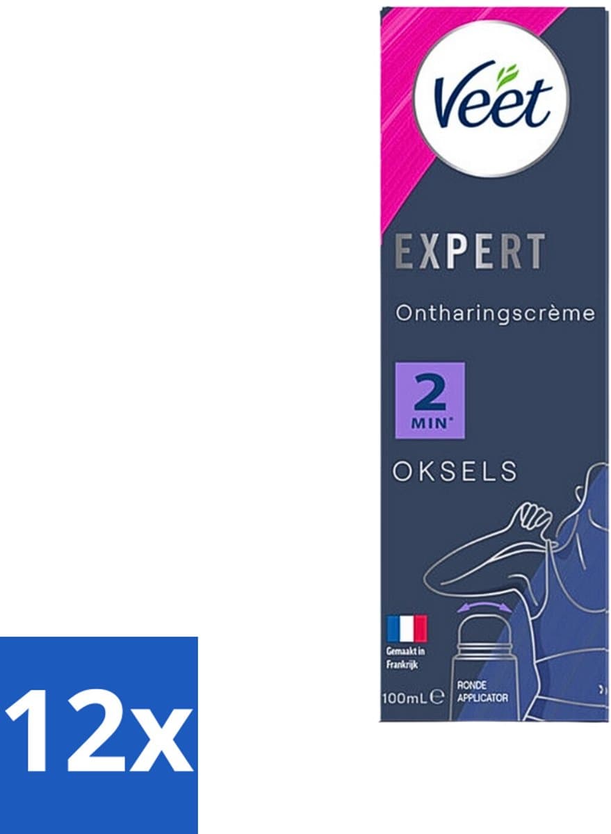 Veet Expert Ontharingscrème Oksels 100 ml - Voordeelverpakking - 12 stuks
