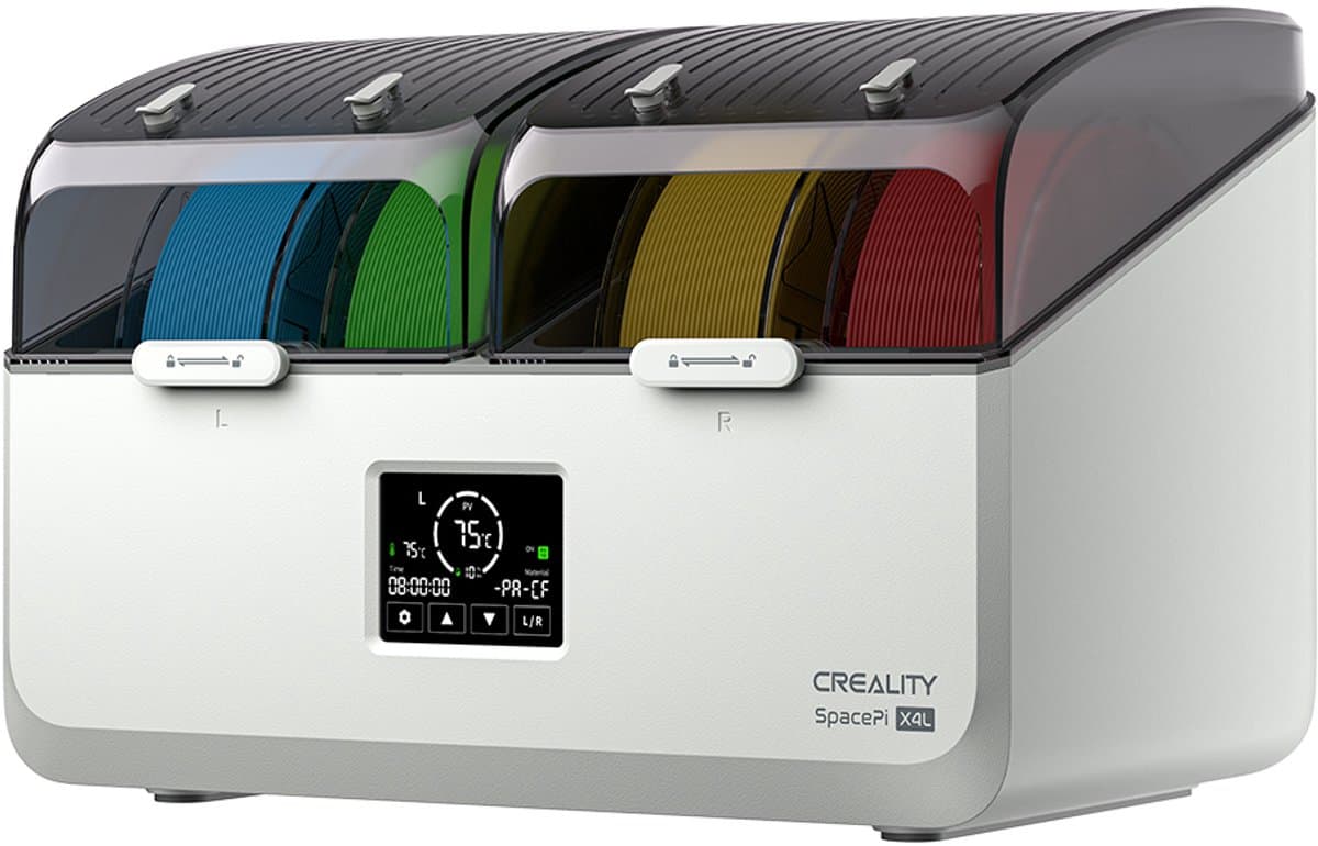Creality SpacePi X4 filamentdroogkast, opslag voor 4 spoelen, dubbele verwarmingskamers, maximale temperatuur 85 °C, voor PLA/TPU/PETG/ABS/nylon