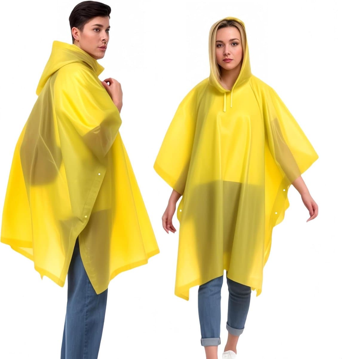 2 stuks waterdichte regenponcho, lichtgewicht herbruikbare regenjas met capuchon, draagbare noodponcho voor volwassen familie buiten wandelen, fietsen, kamperen