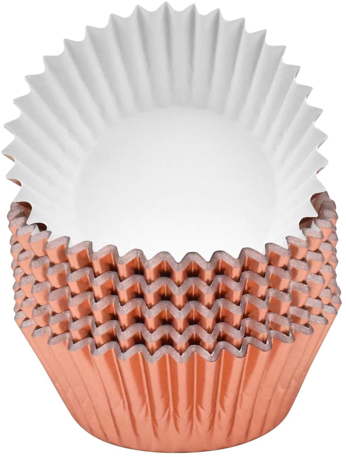 100 Stuks Foil Cupcake Liners - Roze Goud, Goud of Zilver