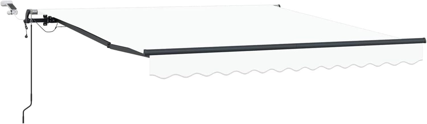 Luifelstof met wit 300 x 250 cm polyester, uv-bestendige luifelstof voor balkon, waterafstotend, intrekbare zonwering met frame en afstandsbediening voor tuin
