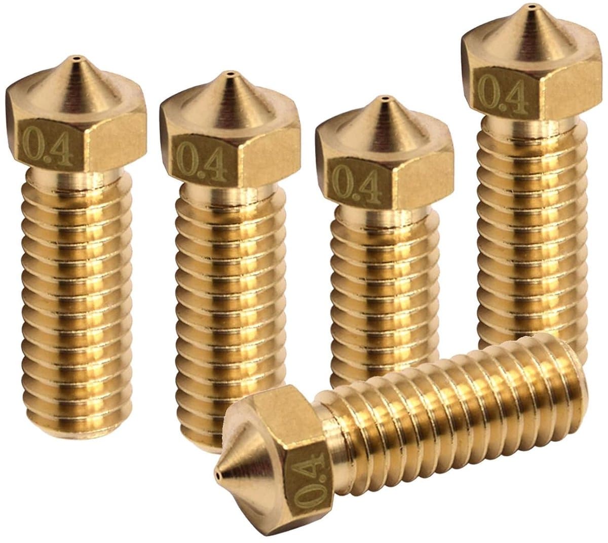 5 stuks 0,4 mm spuitmonden voor 3D-printer, schroefdraad messing sproeiers met Sidewinder X1, Sidewinder Genius, Anycubic Vyper 3D