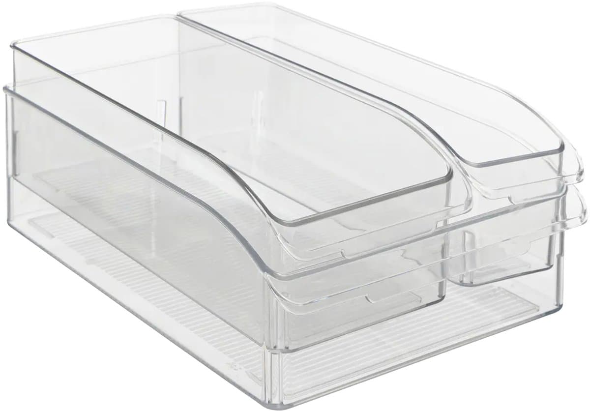 5five Slimme Koelkast Opslagbakken Set - 3 stuks, Transparant, 30,5 x 21 x 9 cm