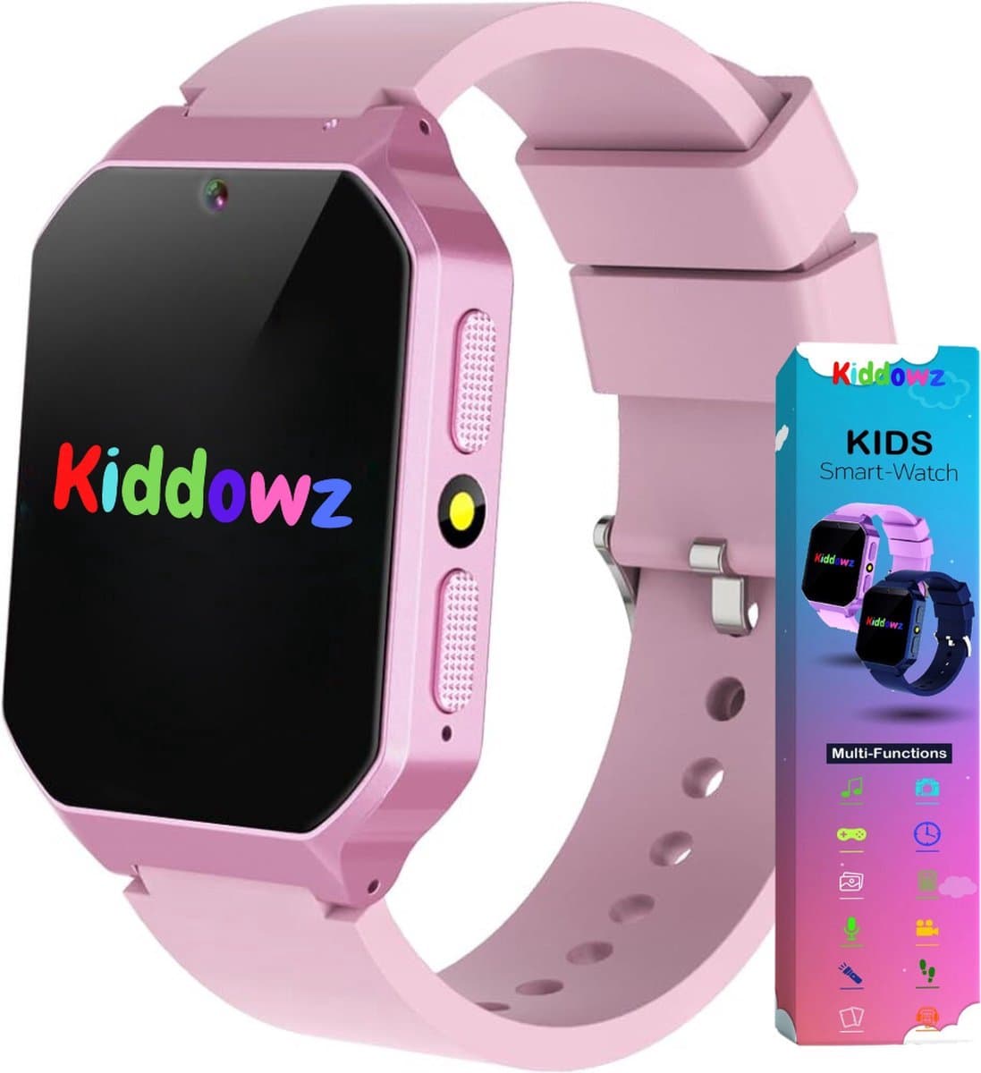 Kiddowz Smartwatch kinderen - Kinderhorloge - 5 t/m 12 jaar - met camera, filters en 26 kids spelletjes - Stappenteller - Pink v1