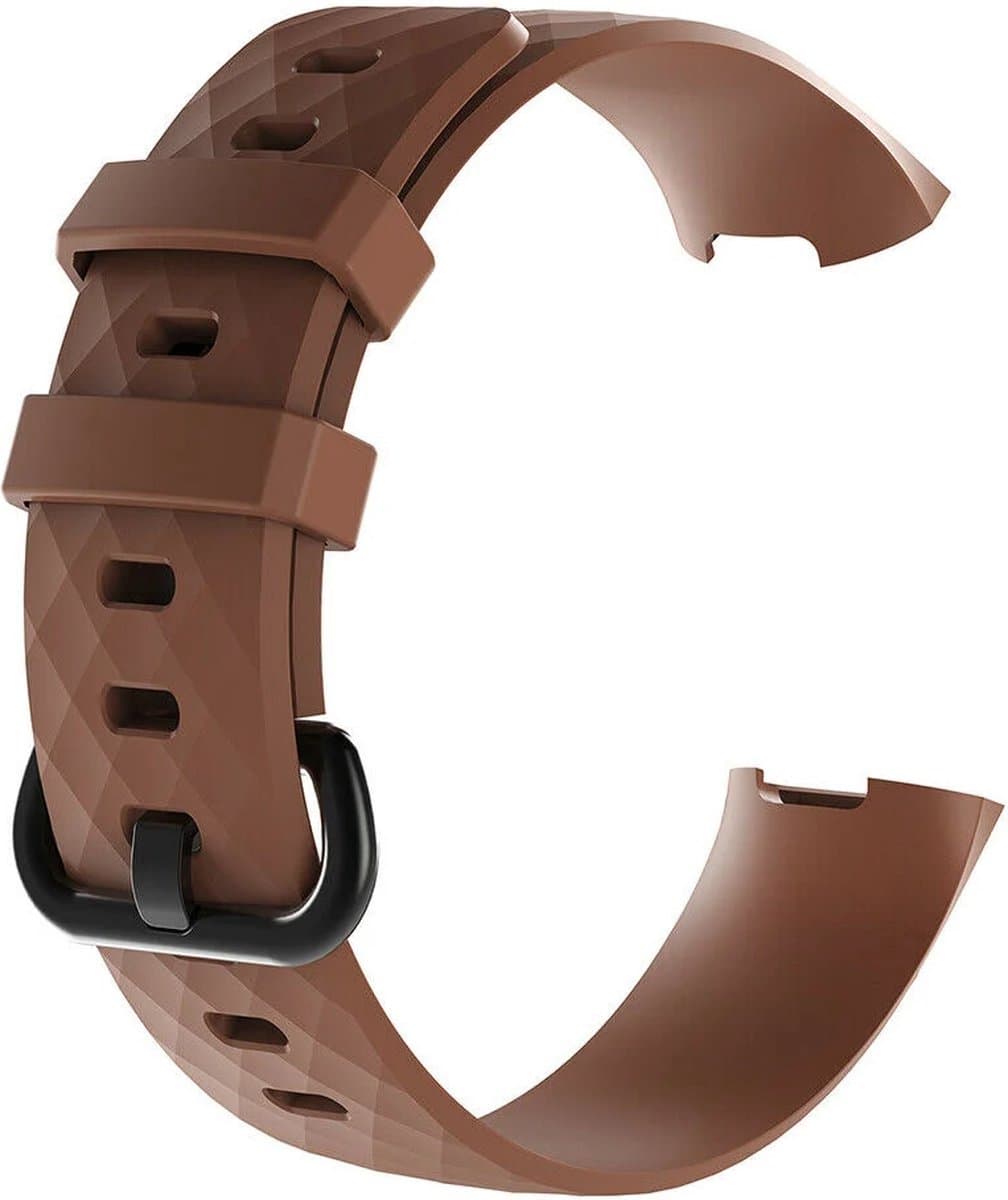 New Age Devi - Sport wafel band - Geschikt voor Fitbit Charge 3 4 - Bruin