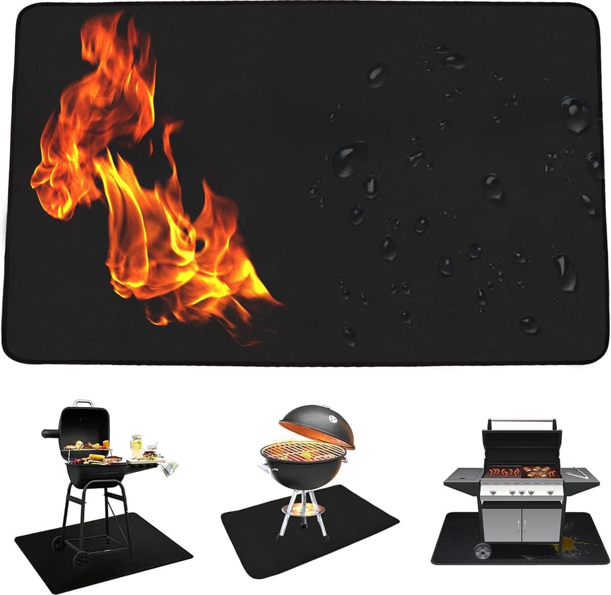 Vuurpitmat voor Terras - Barbecue Beschermmat - Grondbeschermer voor Buiten - Vuurplaats Mat voor Gras, Tuin, Patio, Camping - Hout- en Grasbescherming - Eenvoudig Mee te Nemen