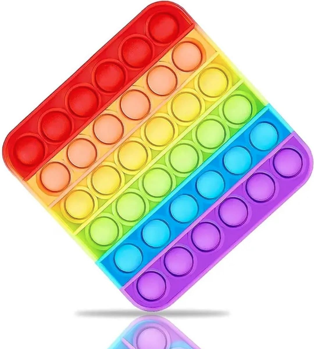 Pop up Fidget toy, pop it, vierkant, regenboog, speelgoed, anti-stresss