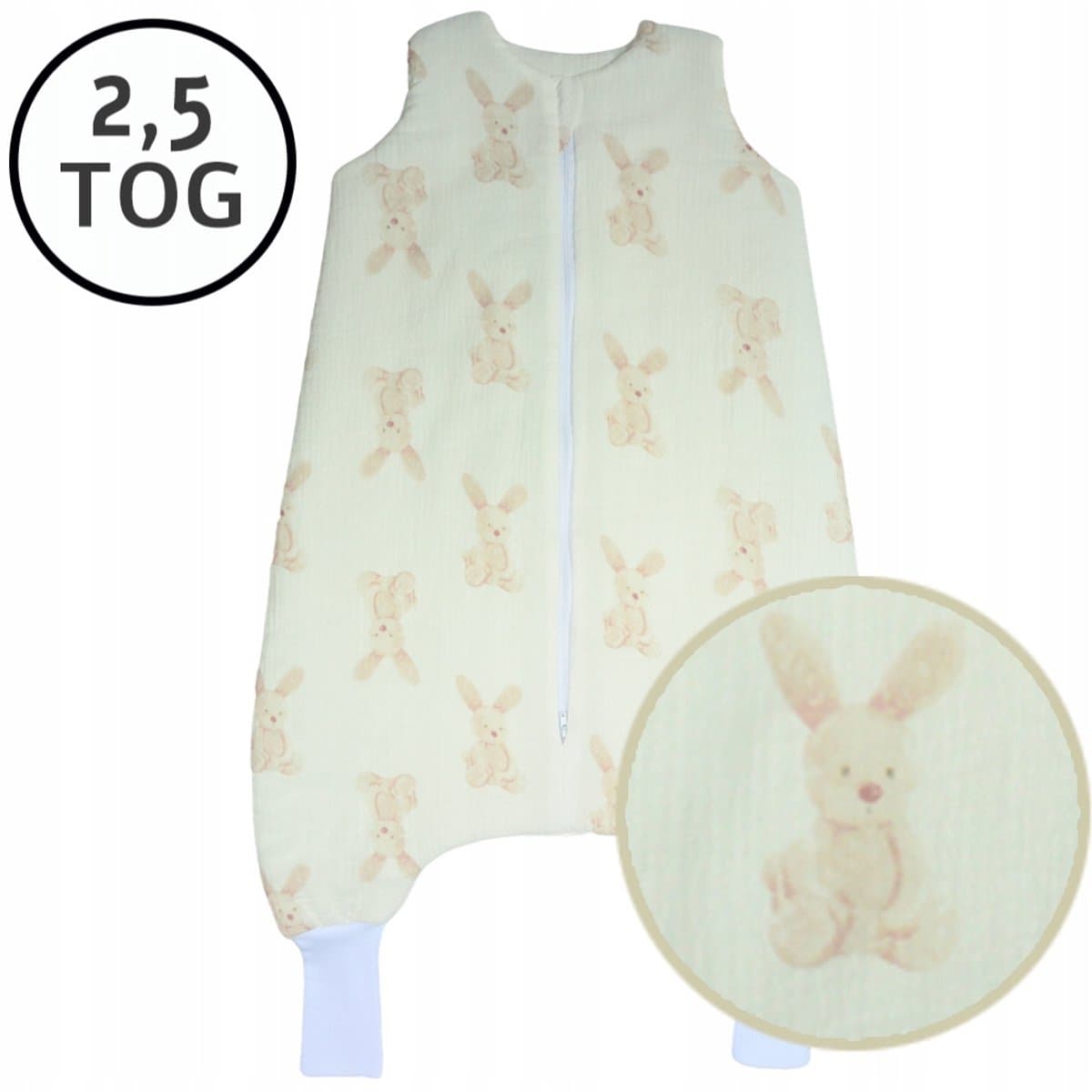 Mousseline Slaapzakset Pootjes, Maat 74-86, All-Season