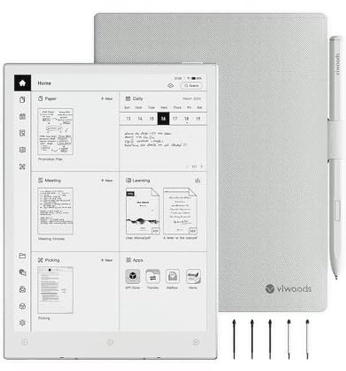VIWOODS AiPaper Carta 1300 AI E Ink Tablet, 10.65'' 300PPI Elektronisch Notitieboek met Pen, Ultra-Dun 4.5mm, Lichtgewicht 370g