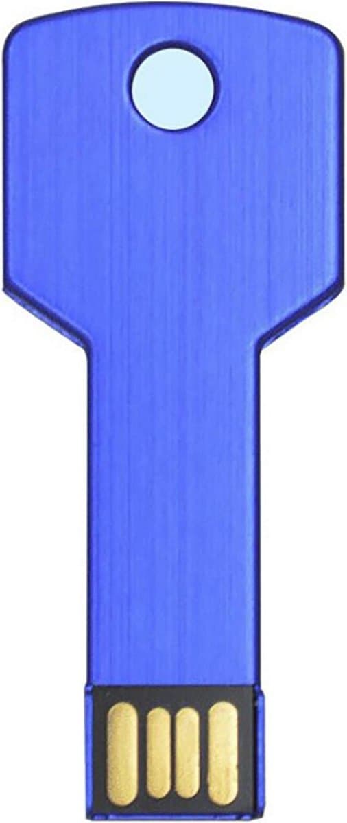Pendrive, USB-stick, metaal, 32 GB, 64 GB, 128 GB, extern geheugen, waterdicht, PC LAPTOP Notebooc AUTO A002 (32 GB, blauw)