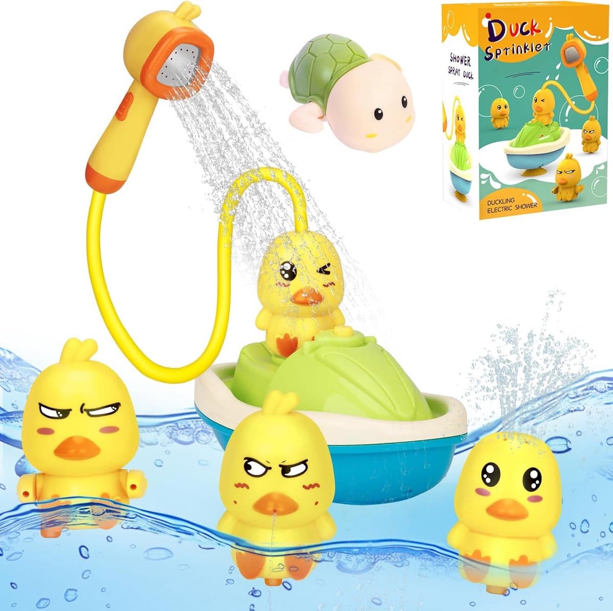 Bad speeltjes voor baby & peuter - Eendjes, waterspeelgoed en opbergemmer