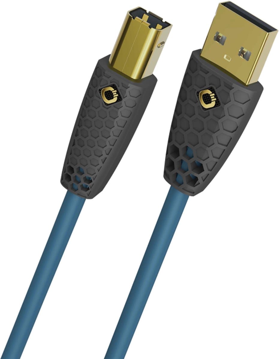 Oehlbach USB-kabel USB-B stekker, USB-A stekker 1 m Petrol-blauw Afgeschermd (dubbel), Vergulde steekcontacten D1C9570