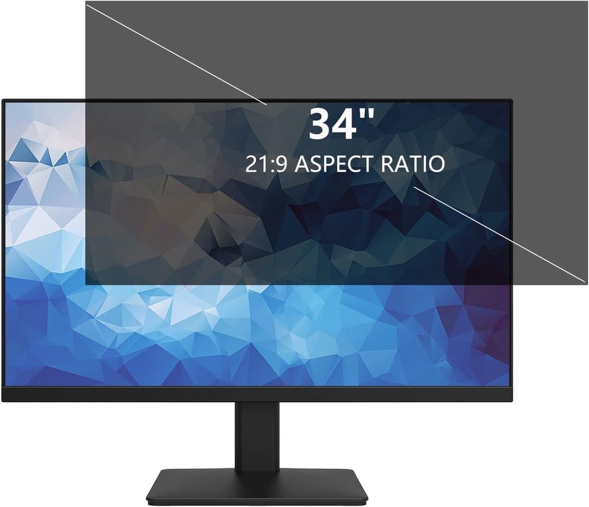 Privacy Filter voor 34 inch PC Monitor - Anti-Spy - Afneembaar - Krastbestendig - Anti-Blauw Licht - Anti-Glans - 16:9 Beeldverhouding - Bescherming voor je scherm