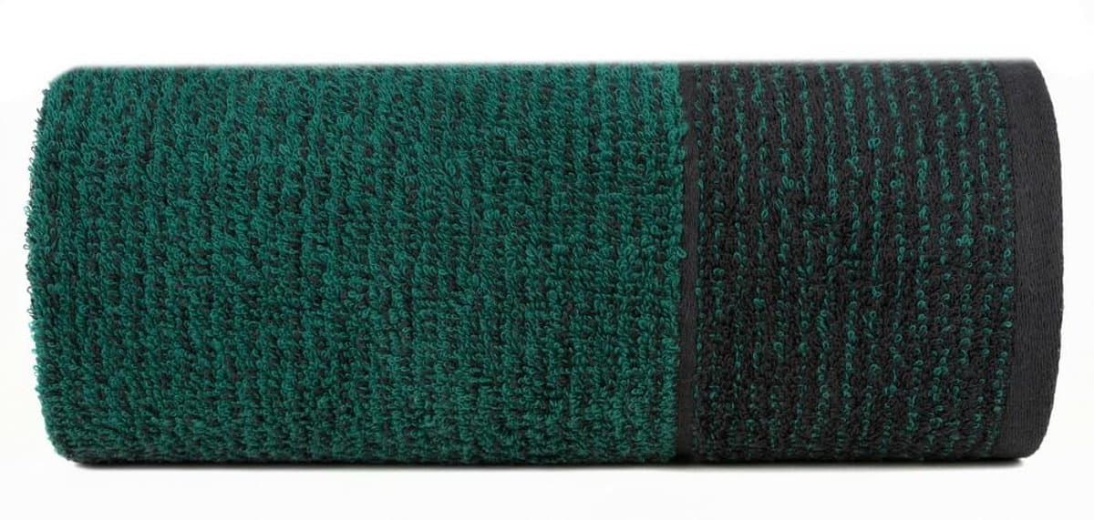 Eurofirany Leon - Badhanddoek - 70x140 cm - Zwart en Turkoois - Jacquardpatroon